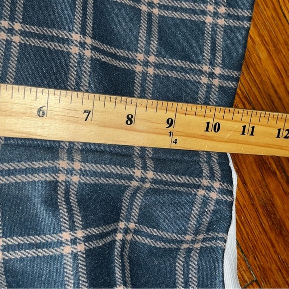 Ann Taylor plaid ankle pull on pants size medium blue tan preppy academia - Picture 6 of 10